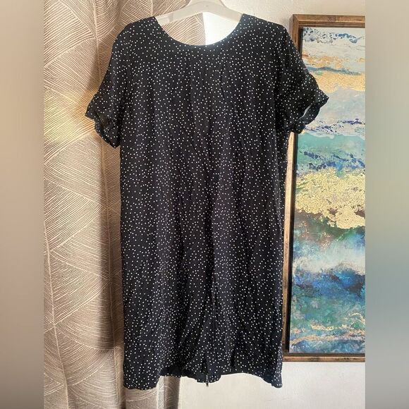 Madewell Zip Back Polka Dot Shift Mini Dress Black White Size 6 Zipper Back - Picture 6 of 15